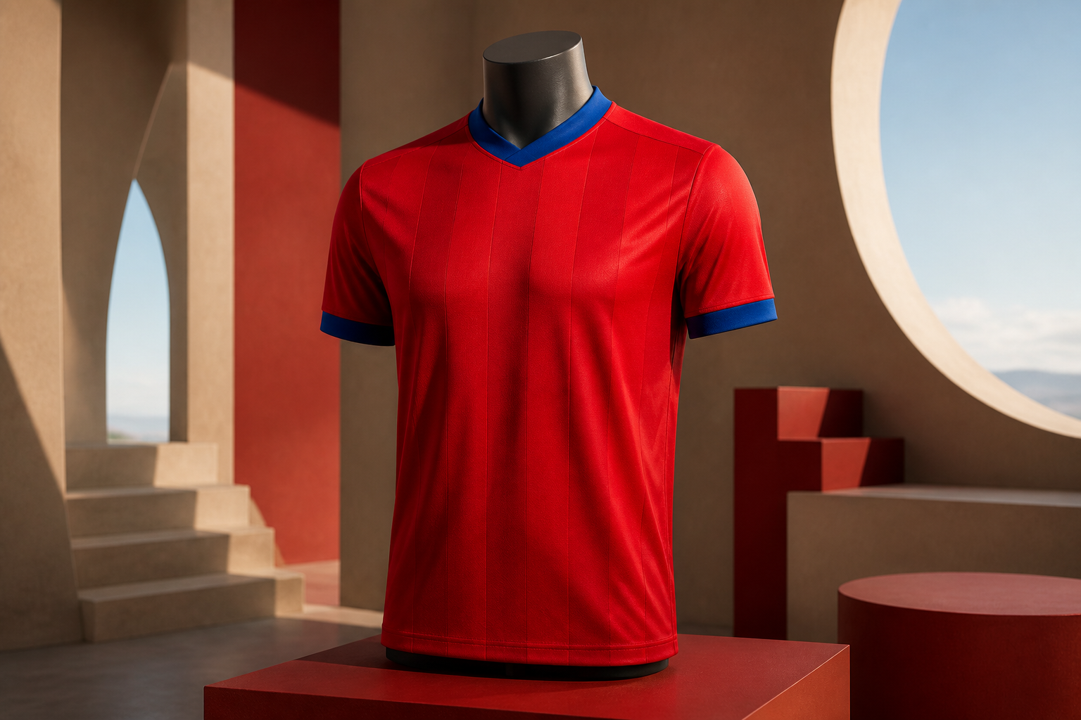 Camiseta roja genérica sin logotipos